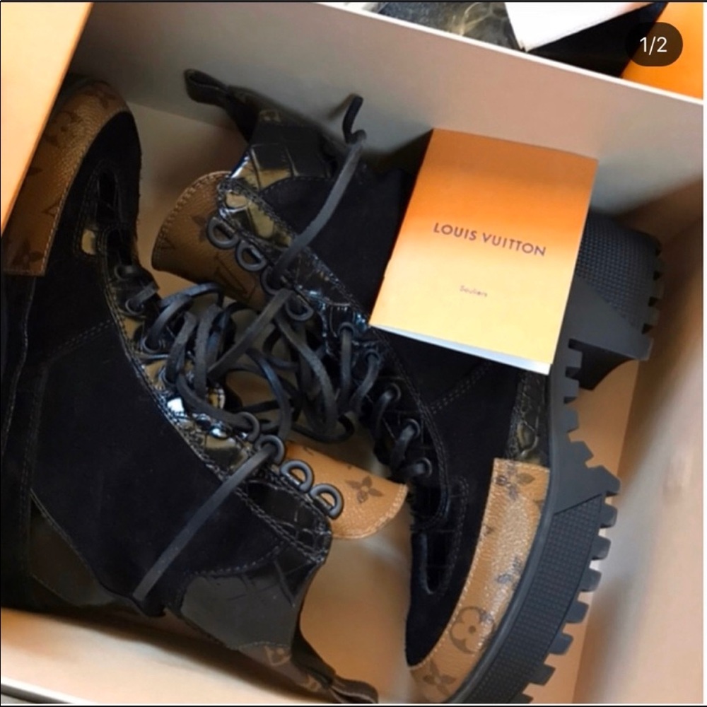 Louis Vuitton dessert boots.